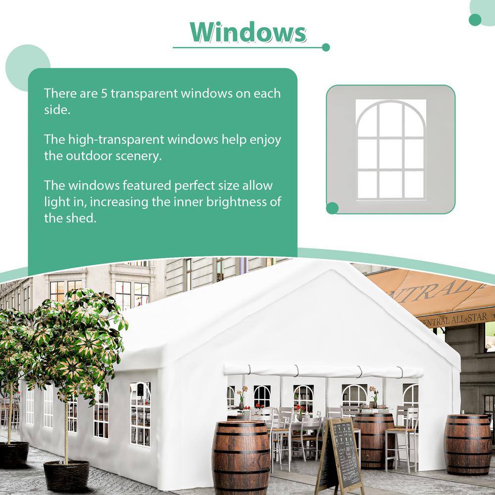 20x32 Ft White Heavy-Duty Outdoor Event Canopy Tent