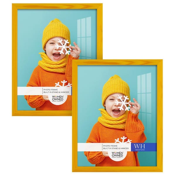 Wexford Home Woodgrain 11 in. x 14 in. Sunflower Yellow Picture Frame (Set of 2)