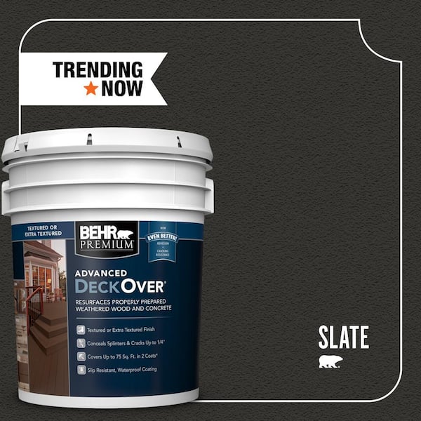 BEHR Premium Advanced DeckOver 5 gal. #SC-102 Slate Textured Solid Color Exterior Wood and Concrete Coating