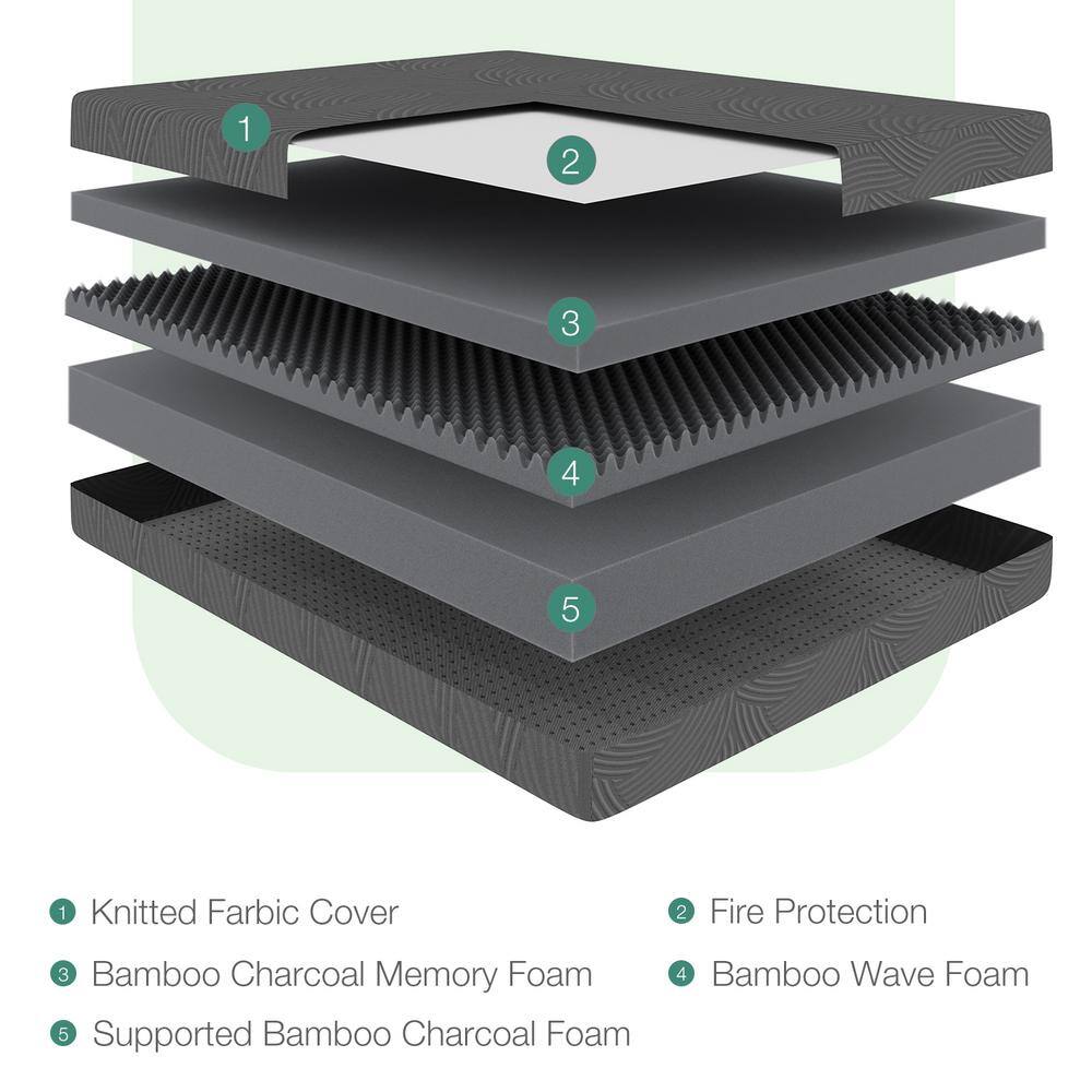 Queen Medium Memory Foam 12 in. Mattress, Cooling and Breathable - thumbnail 6