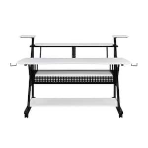 Willow 38 in. White and Black Finish Metal Desk
