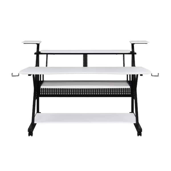 Acme Furniture Willow 38 in. White and Black Finish Metal Desk