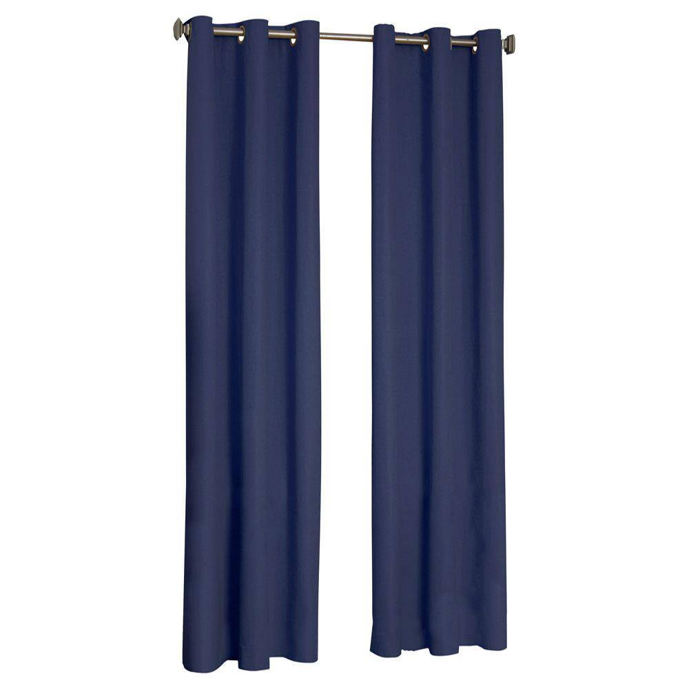 Eclipse Navy Thermal Grommet Blackout Curtain 42 In W X 84 In L 10708042x084nvy The Home Depot