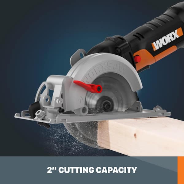 Worx WorxSaw 4-1/2 in. 4.5 Amp Compact Circular Saw WX439L The Home Depot