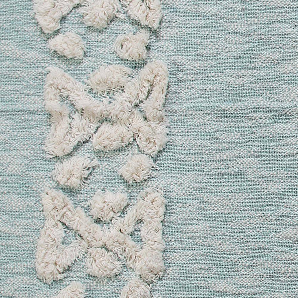 Sky Blue and White Organic Cotton Knitted Throw Blanket, 50" x 60"