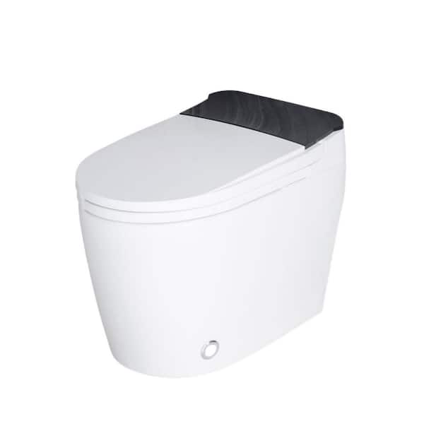 Luxury Elongated Bidet Toilet 1.28 GPF in White with Heated Seat, Warm Water, Air Dryer, Auto Open/Close