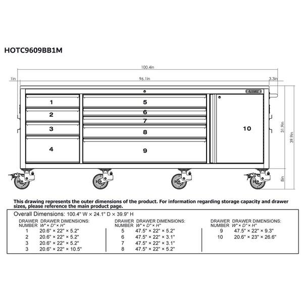 Have a question about Husky 96 in. W x 24 in. D 9-Drawer Heavy