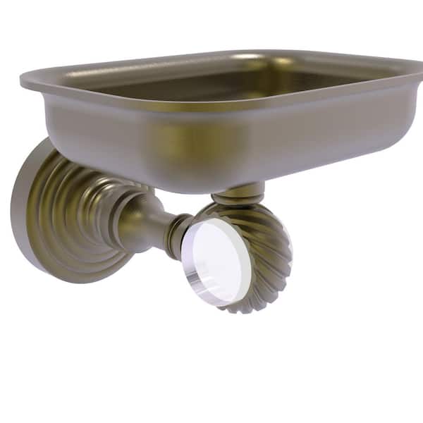 Allied Brass Pacific Grove Collection Wall Mounted Soap Dish Holder with Twisted Accents in Antique Brass
