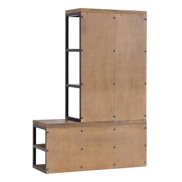 Ryegate Natural 48 Bench, Coat Hook Shelf Set - Industrial - Hall Trees -  by Bolton Furniture, Inc.