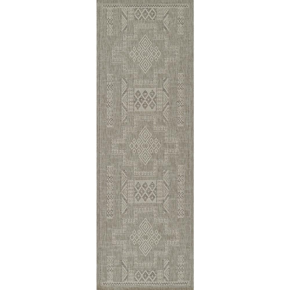 Hampton Grey 2 ft. x 8 ft. Machine Made Geometric Polypropylene Runner Area Rug price history on PriceWatchPro