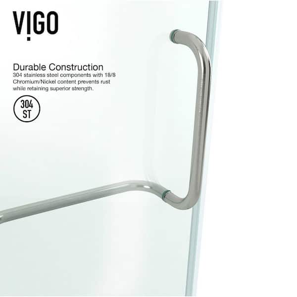 Monteray 36 in. L x 48 in. W x 79 in. H Frameless Pivot Shower Enclosure Kit in Brushed Nickel with 3/8 in. Clear Glass