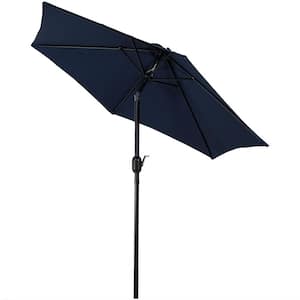 7.5 ft. Aluminum Market Tilt Patio Umbrella in Blue
