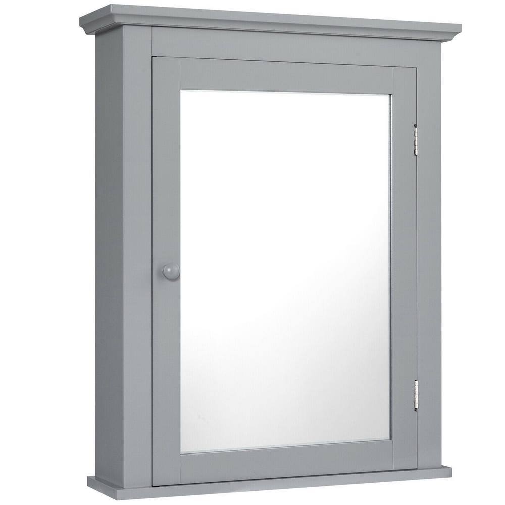 Gymax 22 in. W Wall Mounted with Bathroom Mirror and Adjustable