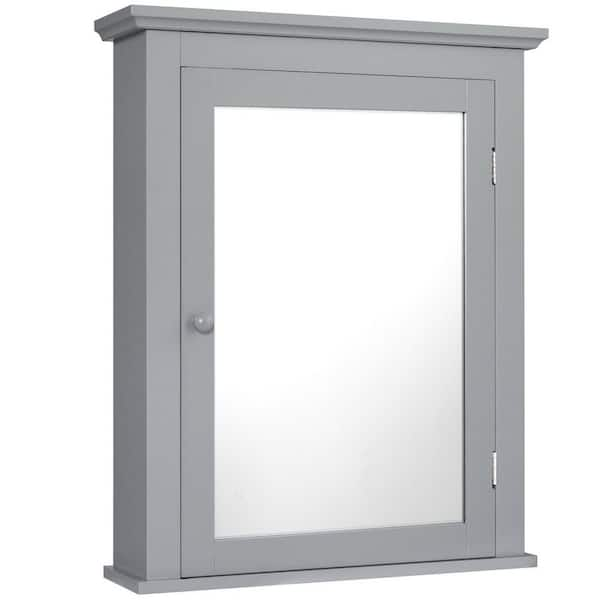 Gymax Bathroom Mirror Cabinet Wall Mounted Adjustable Shelf