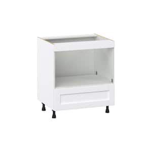Mancos Bright White Shaker Assembled Base Kitchen Cabinet for Built-In Microwave (30 in. W x 34.5 in. H x 24 in. D)