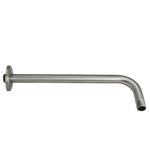 Kingston Brass Claremont Rain Drop 12 in. Shower Arm with Flange in Brushed Nickel