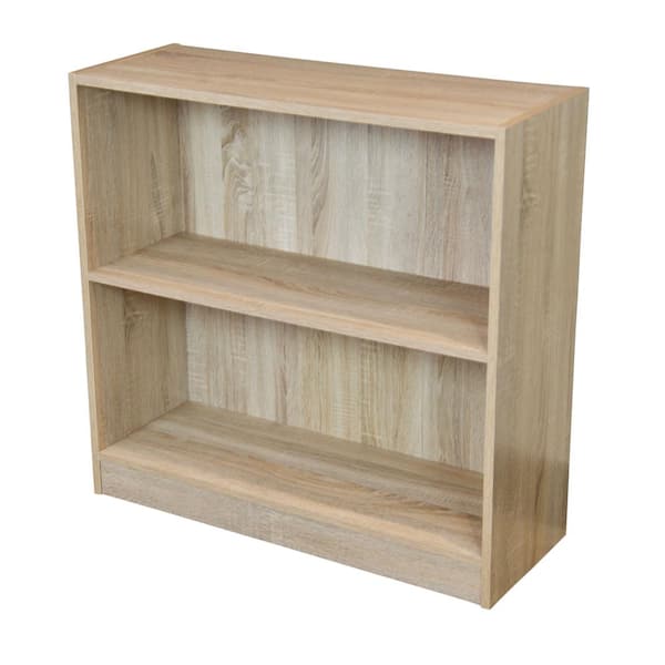 Unbranded 30.8 in. Sonoma Oak 3-Shelf Standard Bookcase with Footer