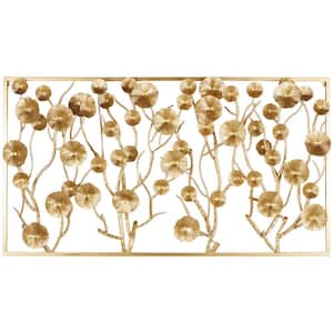 Metal Gold Dimensional Floral Wall Decor
