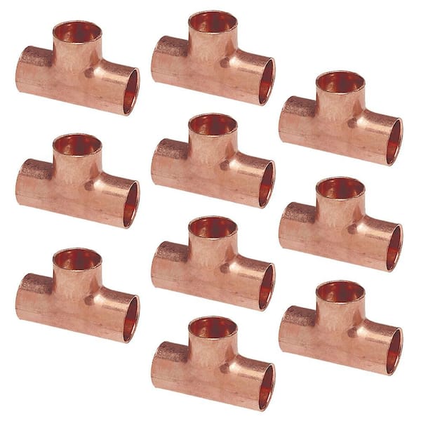 3/4 in. Copper All Cup Tee Fitting (10-Pack)