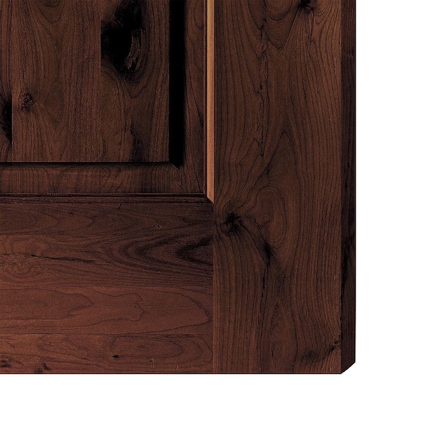 36in.x80in. Alder LH 3/4-Lite Clear Glass RedMahogany Stain Wood AssemblyRequired Front Door Kit w/QuickAssembleJamb