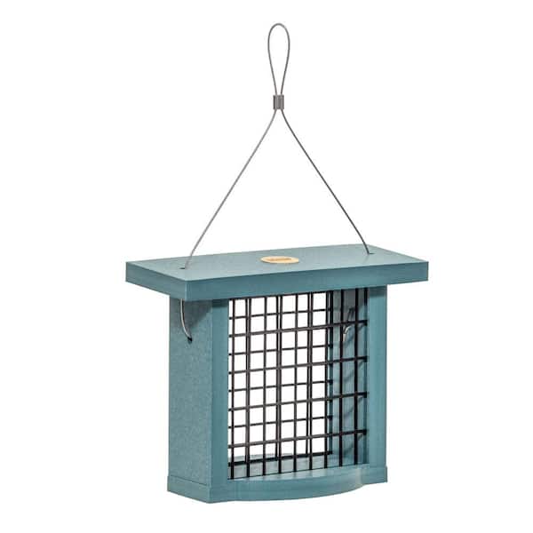 BIRDS choice Suet Feeder for Single Cake in Blue Recycled Plastic