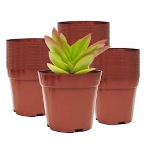 4 in. x 3.5 in. Red Plant Pots Small Plastic Plants Nursery Pots Seedling Plant Container Seed Starting Pots (100-Pack)