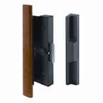 Black Diecast Sliding Door Handle with Wood Handle