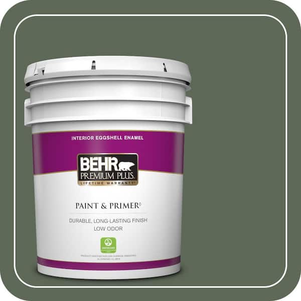 BEHR PREMIUM PLUS 5 gal. #MQ6-15 Less Travelled Eggshell Enamel Low Odor Interior Paint & Primer