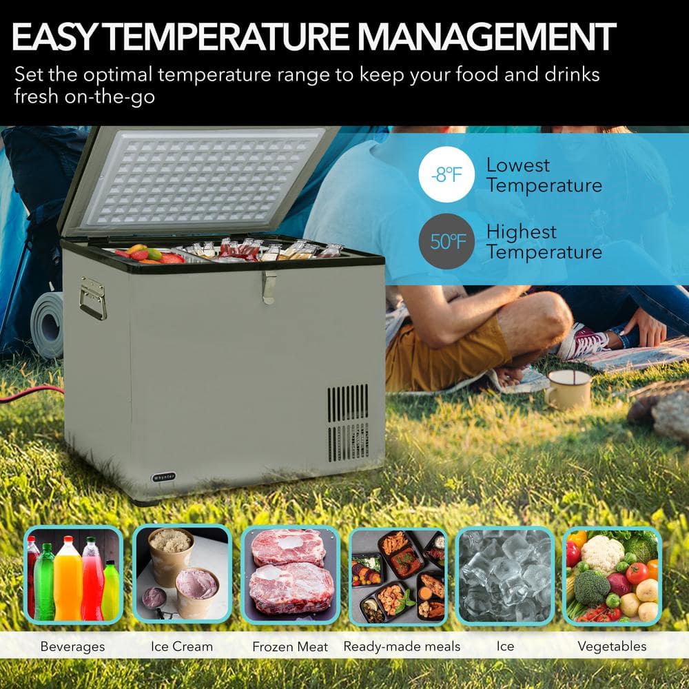 Gray 45 Quart Portable Refrigerator and Freezer Chest