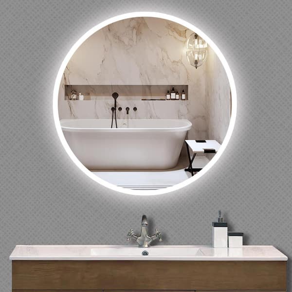 8.6 in. W x 8.6 in. H Round Frameless Dimmable WallMounted LED