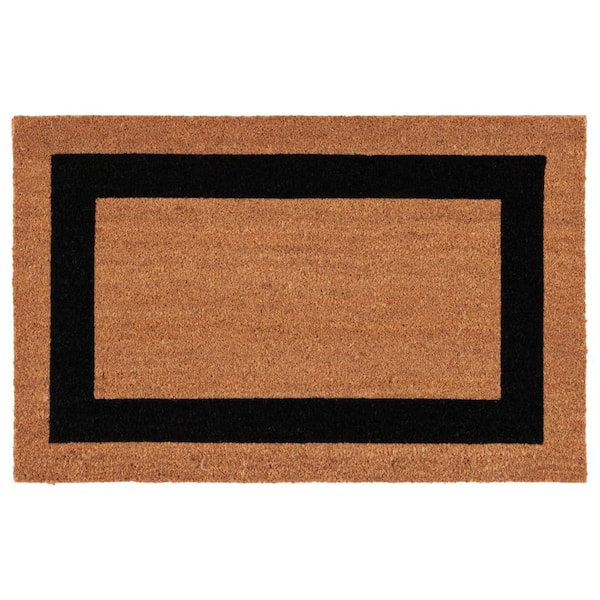 SAFAVIEH Classic Border Natural/Black 2 ft. x 3 ft. Indoor/Outdoor Door Mat