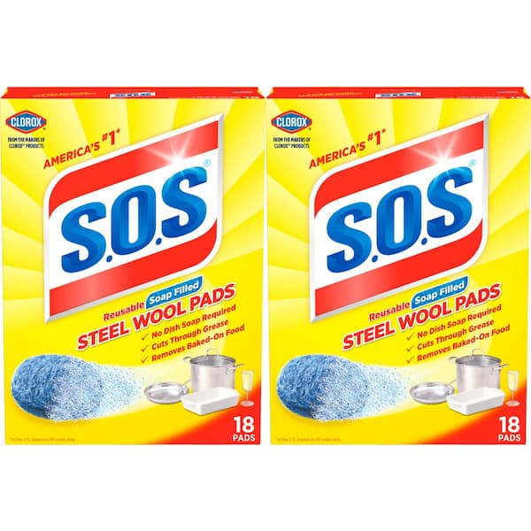 Steel Wool Soap Scouring Pads (18-Pack) (2-Boxes)