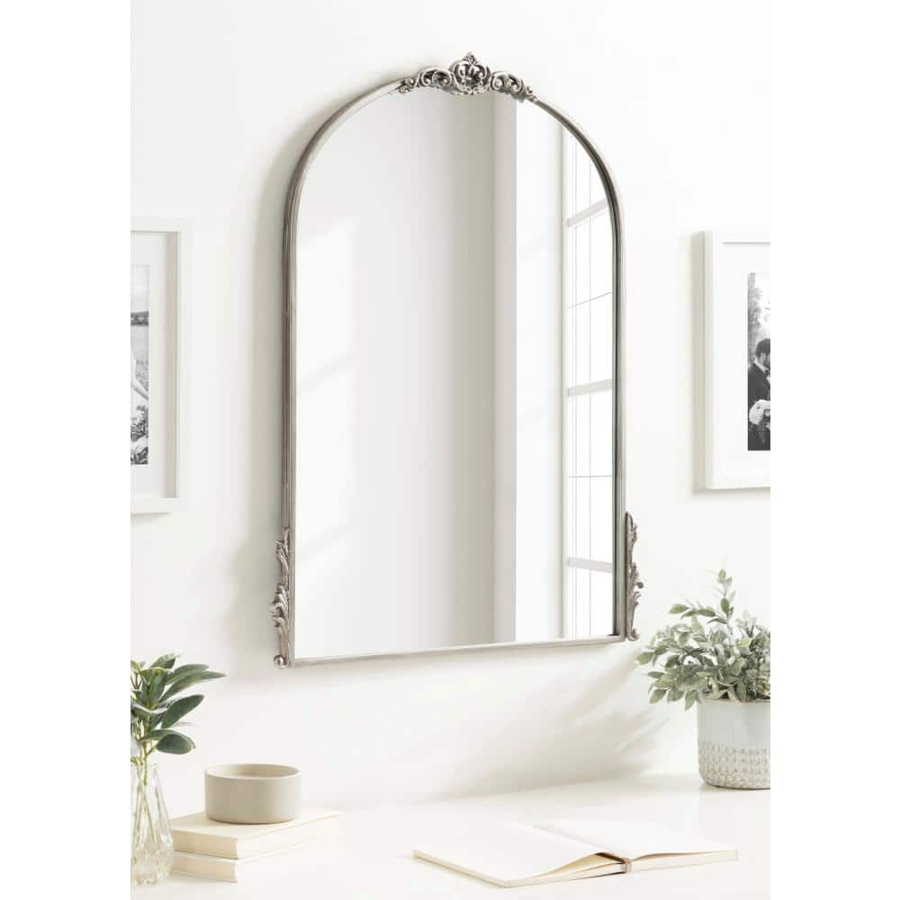 Myrcelle Silver Ornate Arched Wall Mirror 25" x 33"