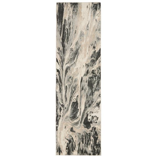 Nourison Elegance Multicolor 2 ft. x 8 ft. Abstract Contemporary Kitchen Runner Area Rug