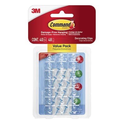 Clear Decorating Clips Value Pack (40 Hooks, 48 Strips)