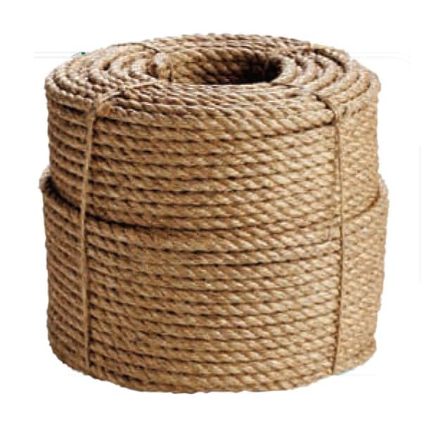 Railings Decorating Climbing Twisted Manila Rope Jute Rope Natural Thick Hemp Rope for Docks 1.5 in x 50 ft 