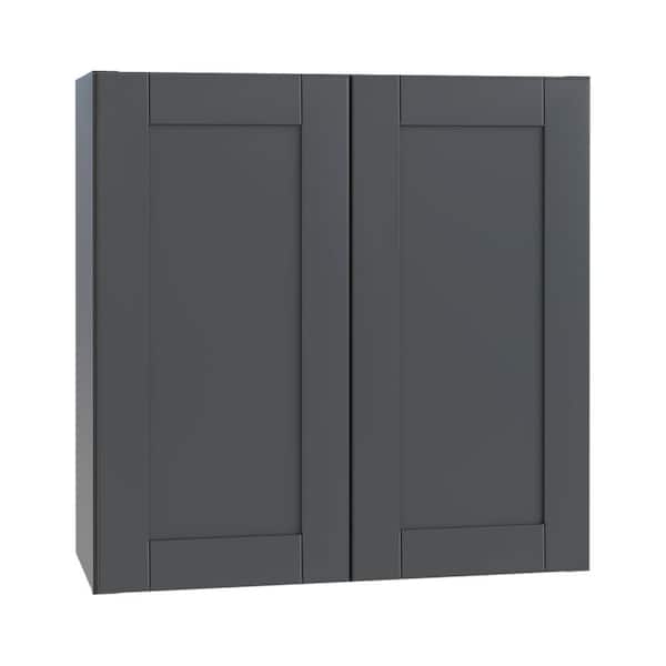 Washington 36 in. W x 12 in. D x 42 in. H Assembled Plywood Wall Kitchen Cabinet in Valiant Onyx with Soft Close Doors