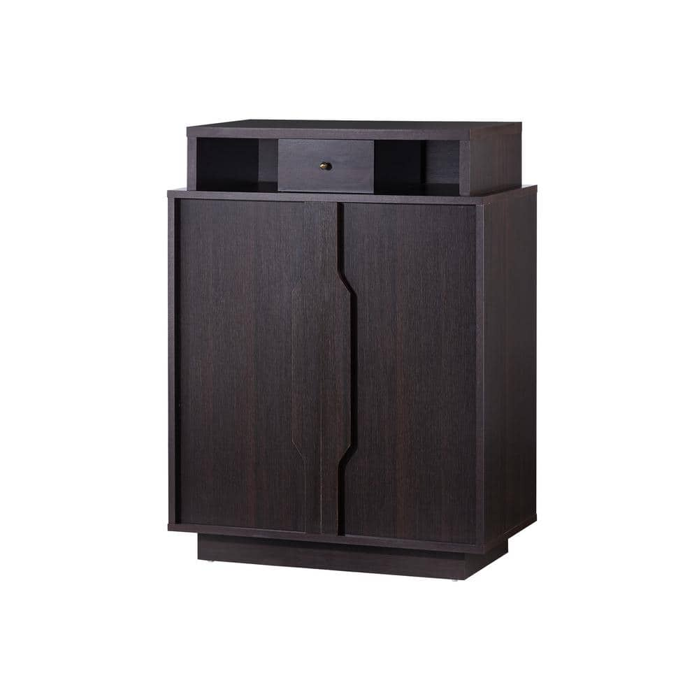 Espresso Tall Shoe Cubbie Cabinet