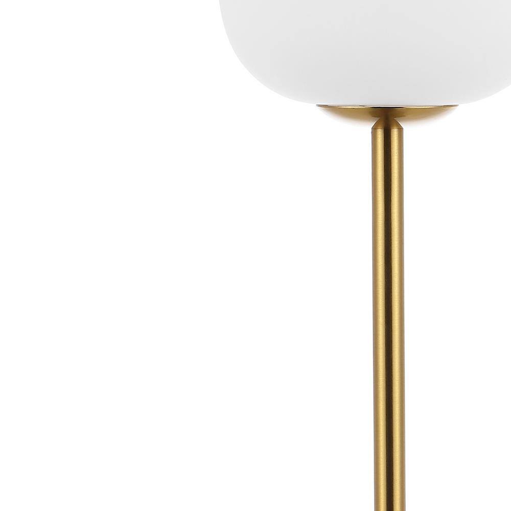 Natalia Brass Gold Cordless LED Table Lamp with Frosted Globe