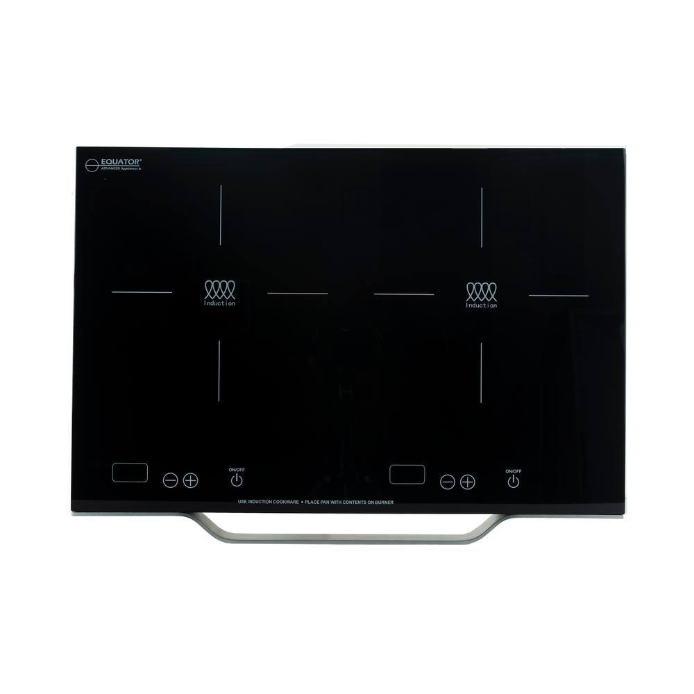 Equator 21 in. Portable Induction Cooktop in Black with 2 elements, Black with Stainless