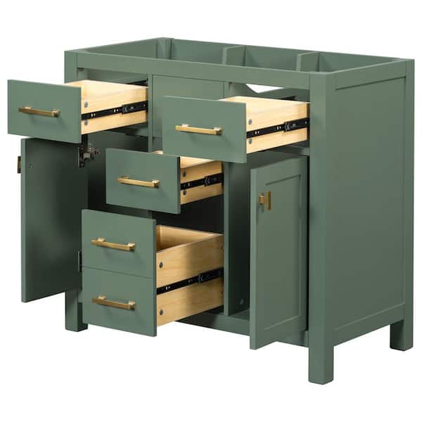 35.5 in. W x 17.8 in. D x 33 in. H Bathroom Green Linen Cabinet