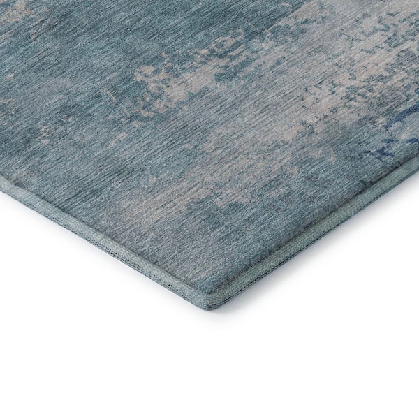 Mayfield Premium Machine Washable Abstract AMF2071 Sky 8 ft. x 10 ft. Area Rug