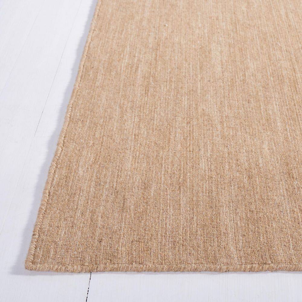 Beige Handmade Wool and Cotton Flat Woven Runner Rug