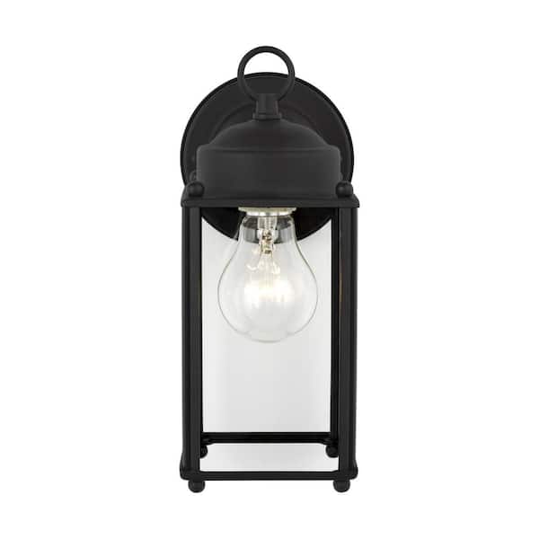 New Castle 1-Light Black Outdoor Wall Lantern