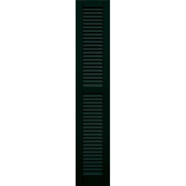 Winworks Wood Composite 12 in. x 65 in. Louvered Shutters Pair #654 Rookwood Shutter Green