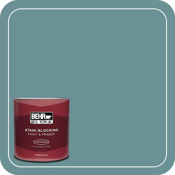 BEHR ULTRA 1 qt. #T15-16 Blue Clay Extra Durable Flat Interior Paint & Primer