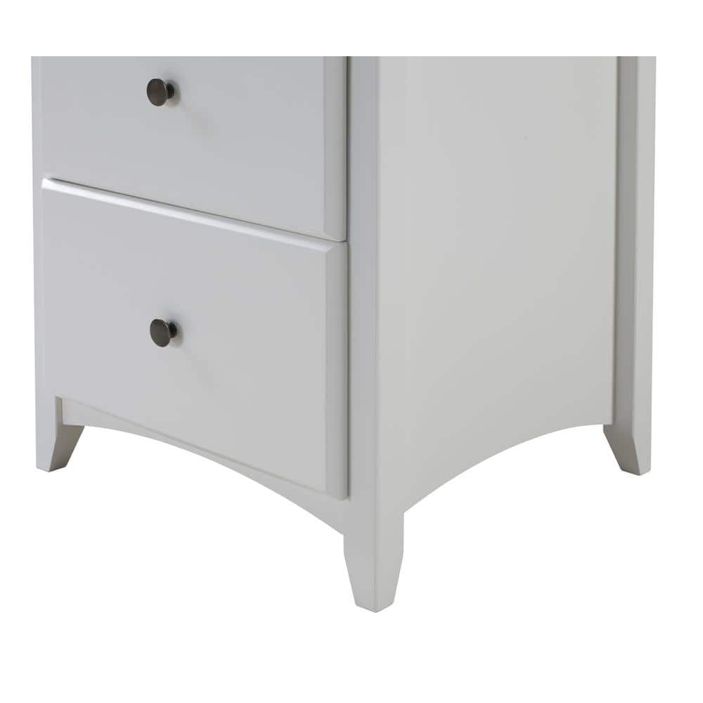 Shaker Style White Pine 2-Drawer Nightstand with Antique Knobs