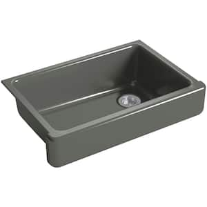 Whitehaven Farmhouse/Apron-Front Cast-Iron 33 in. Single Basin Kitchen Sink in Thunder Grey