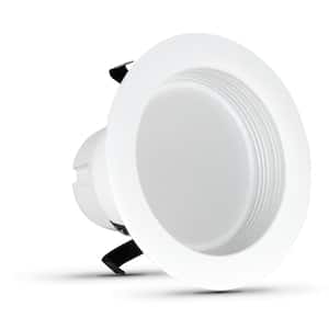 4 in. Integrated LED White Retrofit Recessed Light Baffle Trim Dimmable CEC Title 20 Downlight Soft White 2700K (6-Pack)