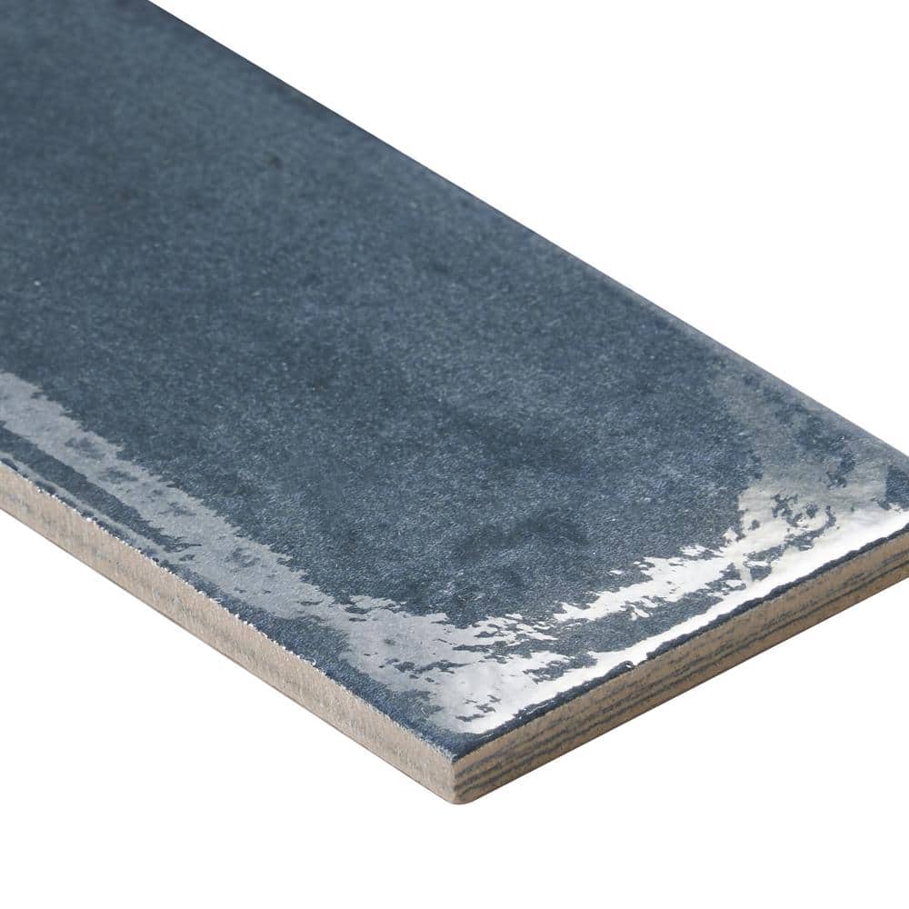 Tint 3x16 Polished Blue Porcelain Subway Wall Tile